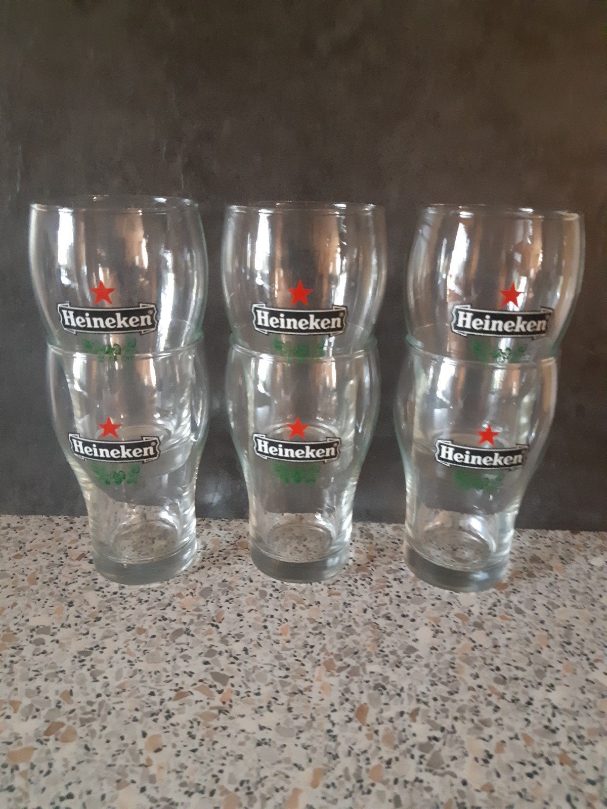 6 Heineken Bierglazen NIEUW., Ophalen, Nieuw, Bierglas