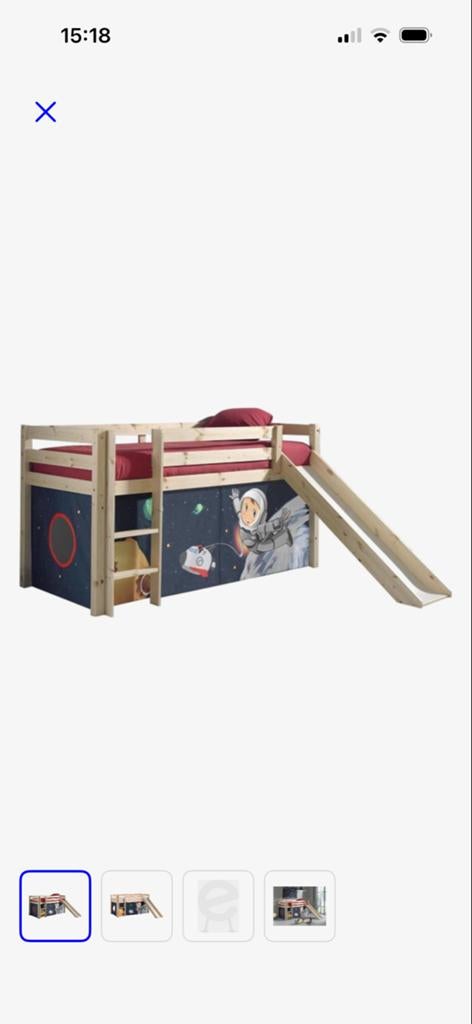 Vipack Halfhoogslaper met glijbaan, Ophalen, 90 cm, Eenpersoons, Minder dan 160 cm
