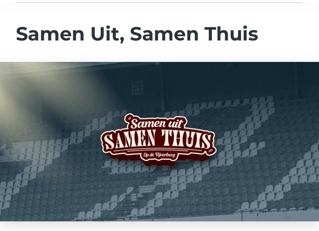 Te koop 4 kaarten samen uit samen thuis vak 25, Tickets en Kaartjes, Drie personen of meer