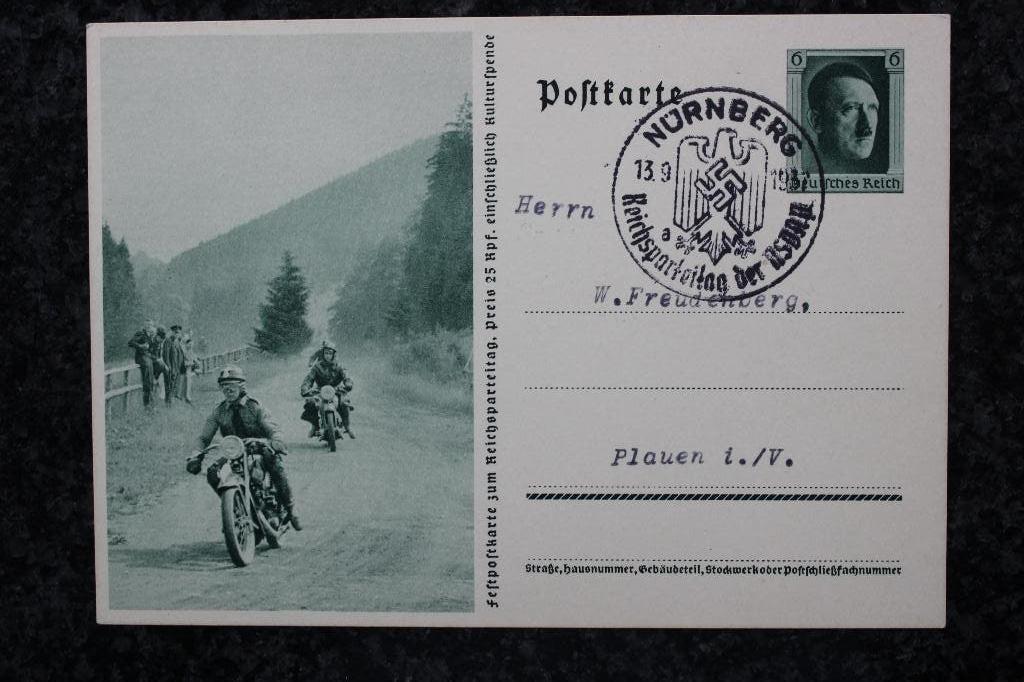 1937 DUITSE RIJK PROPAGANDAKAART INFANTERIE OP MOTOREN, Verzamelen, Ophalen of Verzenden, 1920 tot 1940, Ongelopen, Duitsland