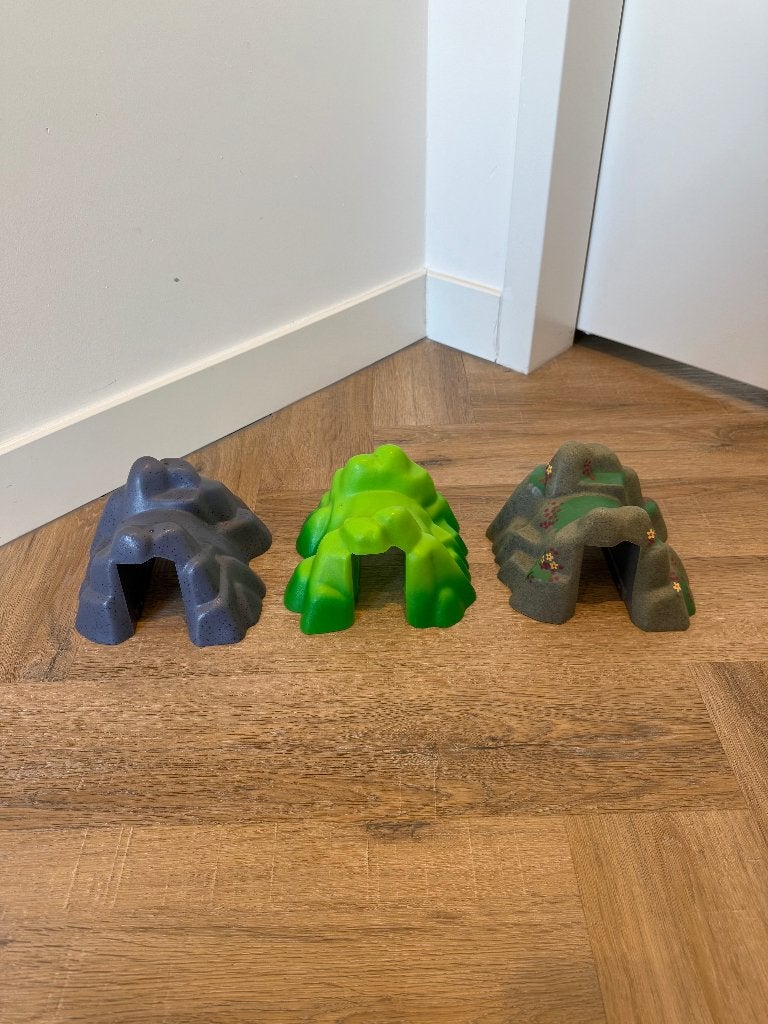 Heel goed 3x Brio houten trein tunnel brug set berg rots, Ophalen of Verzenden, Gebruikt, Rij- of Hobbelspeelgoed