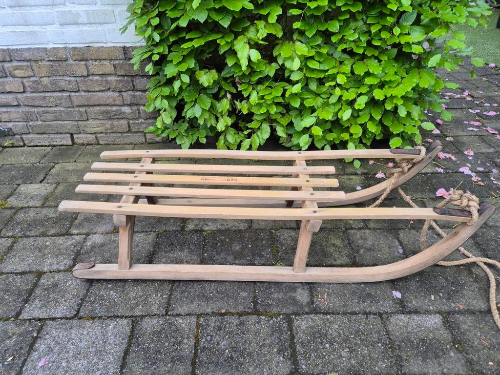 Hadee Davos Slee 100cm - Klassieke Houten Slee, Ophalen, Gebruikt, Hout