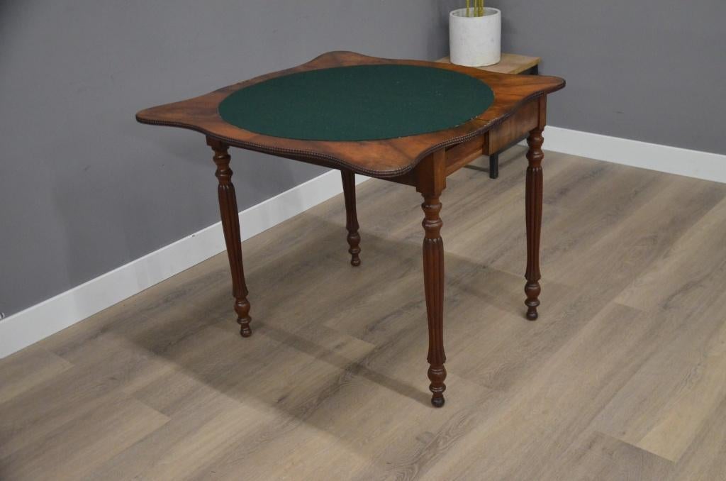Antieke mahonie kaarttafel, Antiek en Kunst, Ophalen of Verzenden