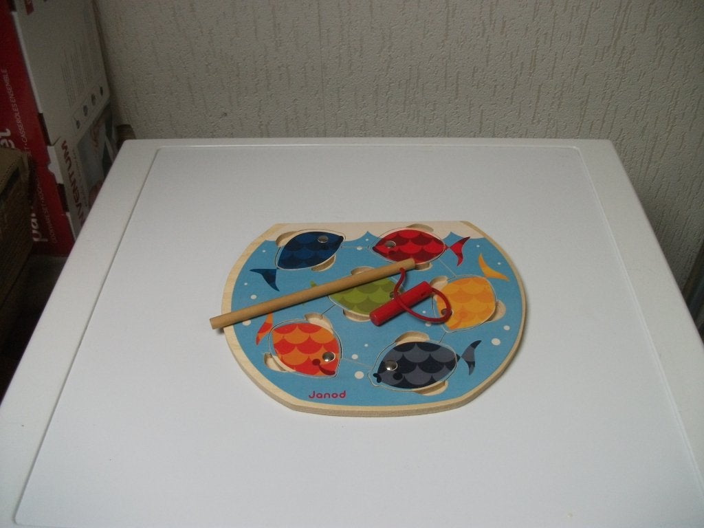 Hengelpuzzel Janod 6 delig, Kinderen en Baby's, Speelgoed | Houten speelgoed, Ophalen of Verzenden, Gebruikt