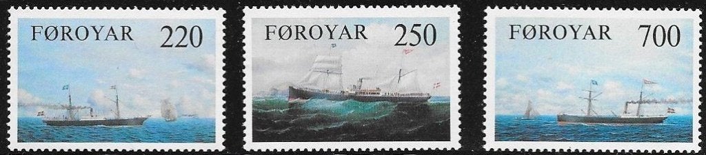Denemarken (Faeröer) Michel 79-81 postfris  SCHEPEN, Ophalen of Verzenden, Denemarken, Postfris