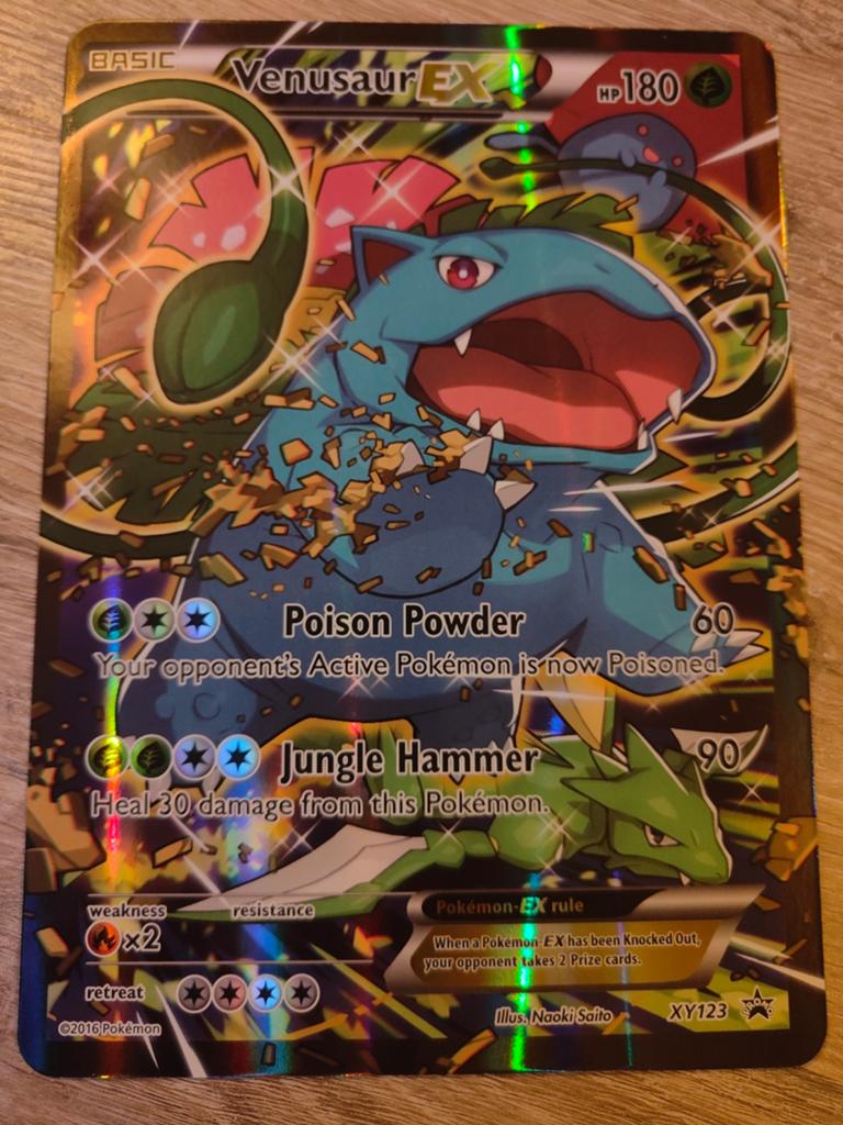 Pokémon Kaart Venusaur EX (XY123) - JUMBO CARD, Ophalen of Verzenden, Zo goed als nieuw, Losse kaart, Foil