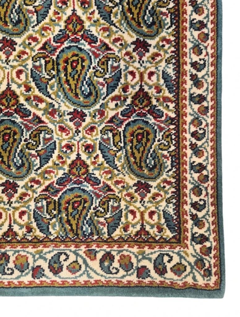 Vintage Perzisch tapijt met Paisley-patroon petrol 74x135cm, Crème, 100 tot 150 cm, Onbekend, Zo goed als nieuw