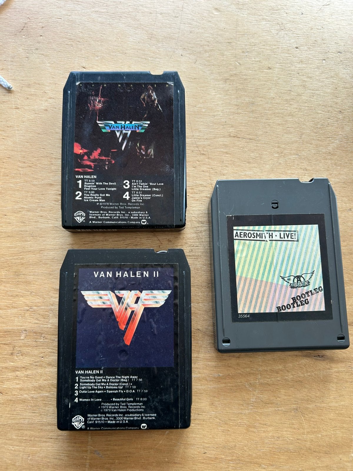 Vintage 8-track tapes: Van Halen, Aerosmith, Gebruikt, 2 t/m 25 bandjes, Ophalen of Verzenden, Origineel