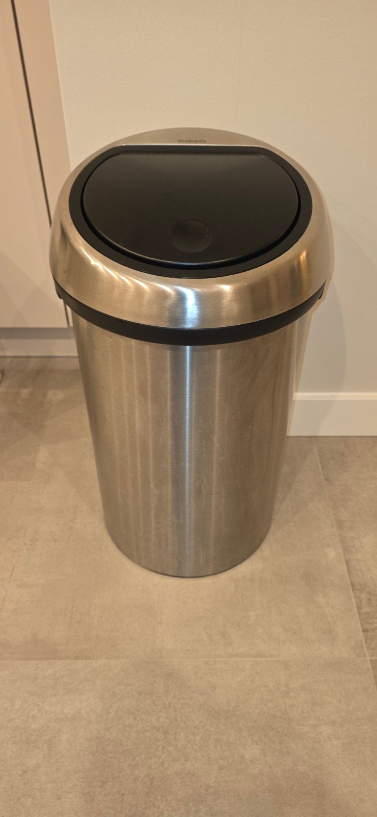 Brabantia Touch Bin 60 liter - RVS, 40 liter of meer, Ophalen of Verzenden, Gebruikt, Rvs