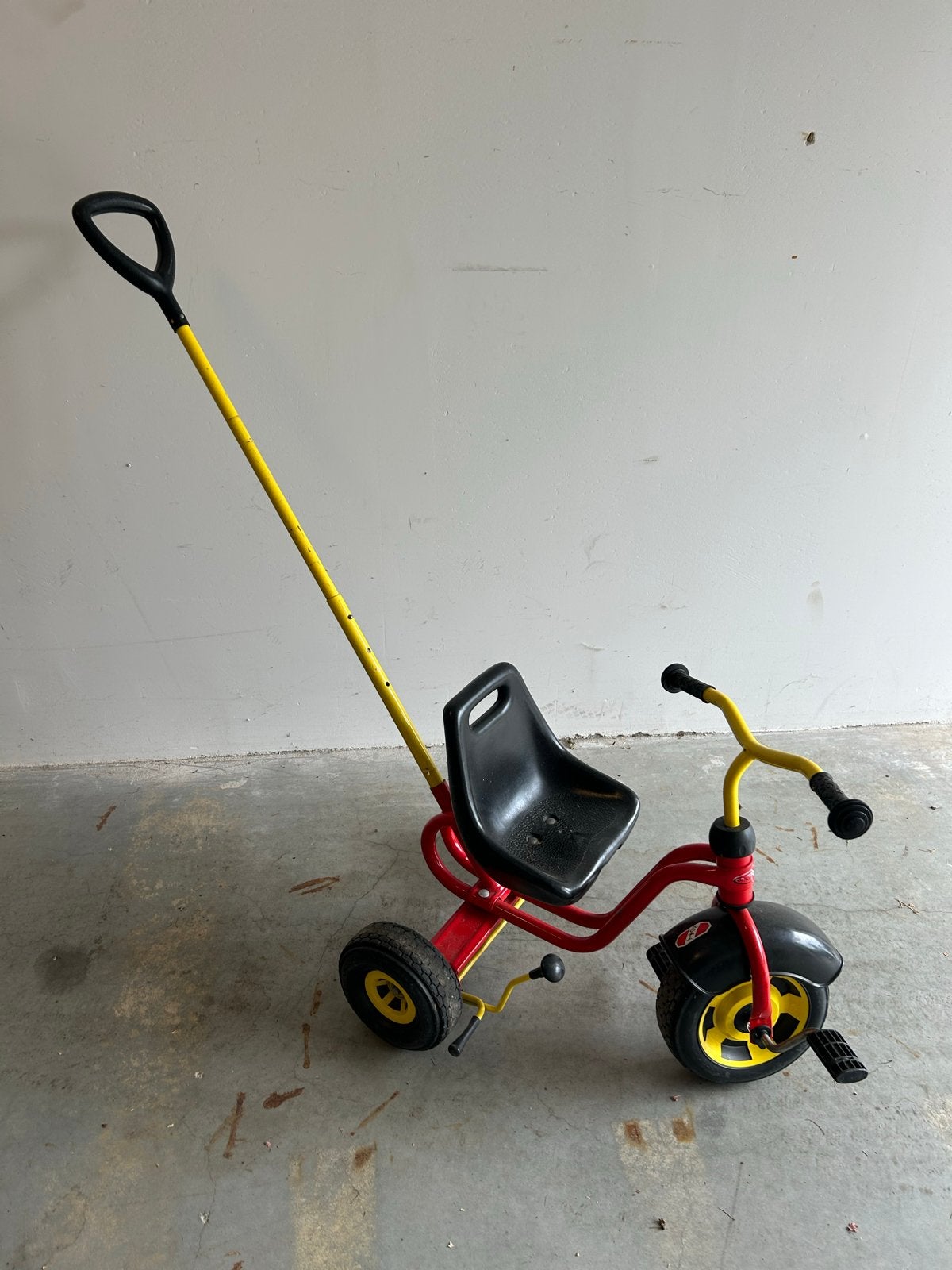 Puky driewieler met duwstang - rood/geel, Ophalen of Verzenden, Gebruikt, Terugtraprem