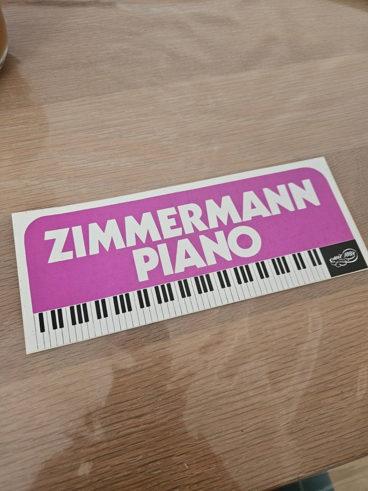 Zimmermann Piano sticker, Ophalen of Verzenden, Zo goed als nieuw