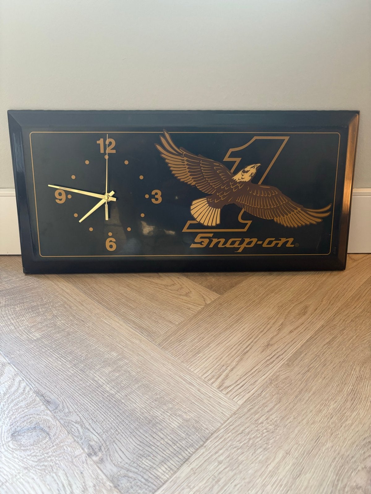 Snap-on Wandklok  - Zwart/Goud, Verzenden, Gebruikt, Gebruiksvoorwerp