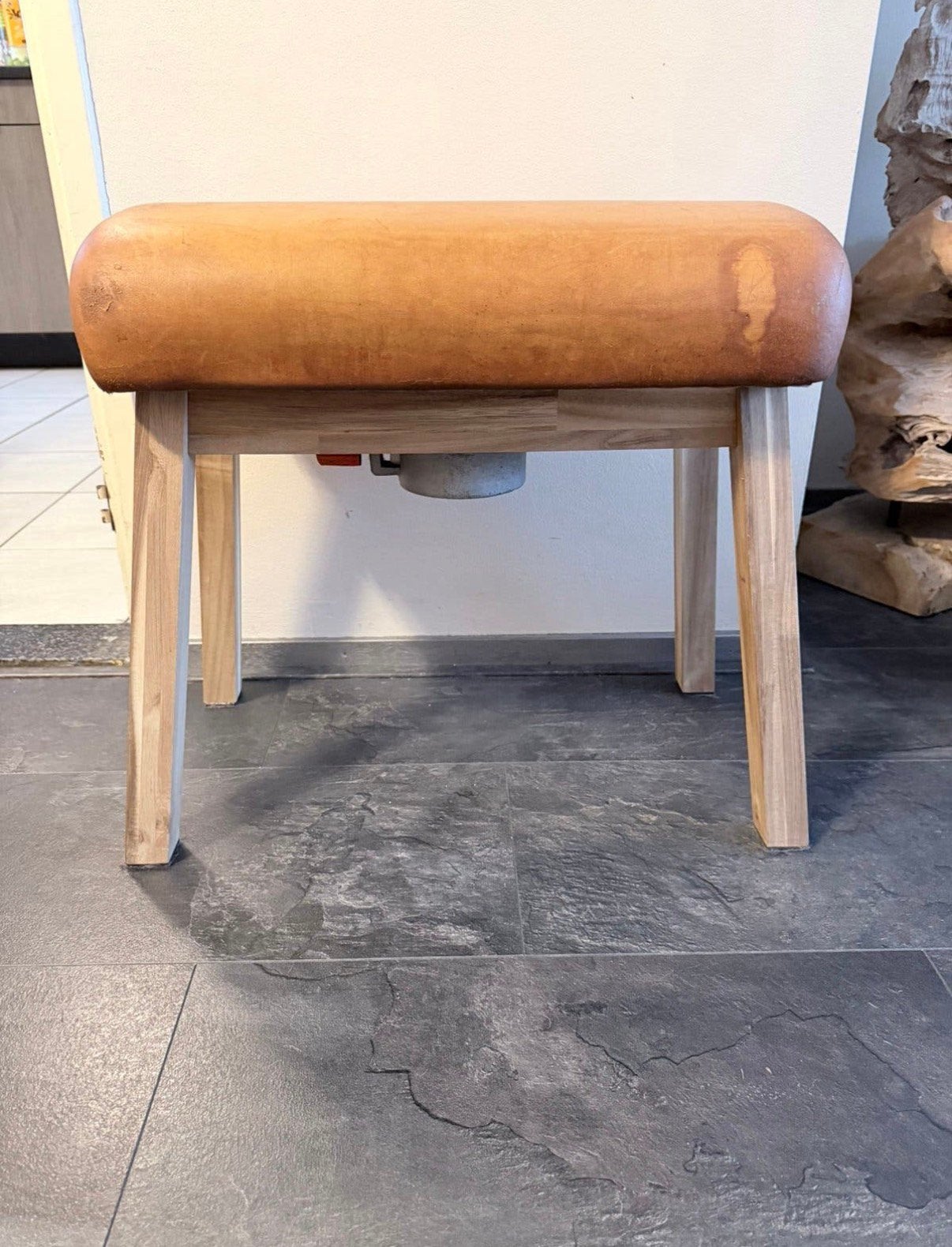 Vintage gymnastiekbok / decoratief bankje, Ophalen, Minder dan 50 cm, Gebruikt, 50 tot 75 cm