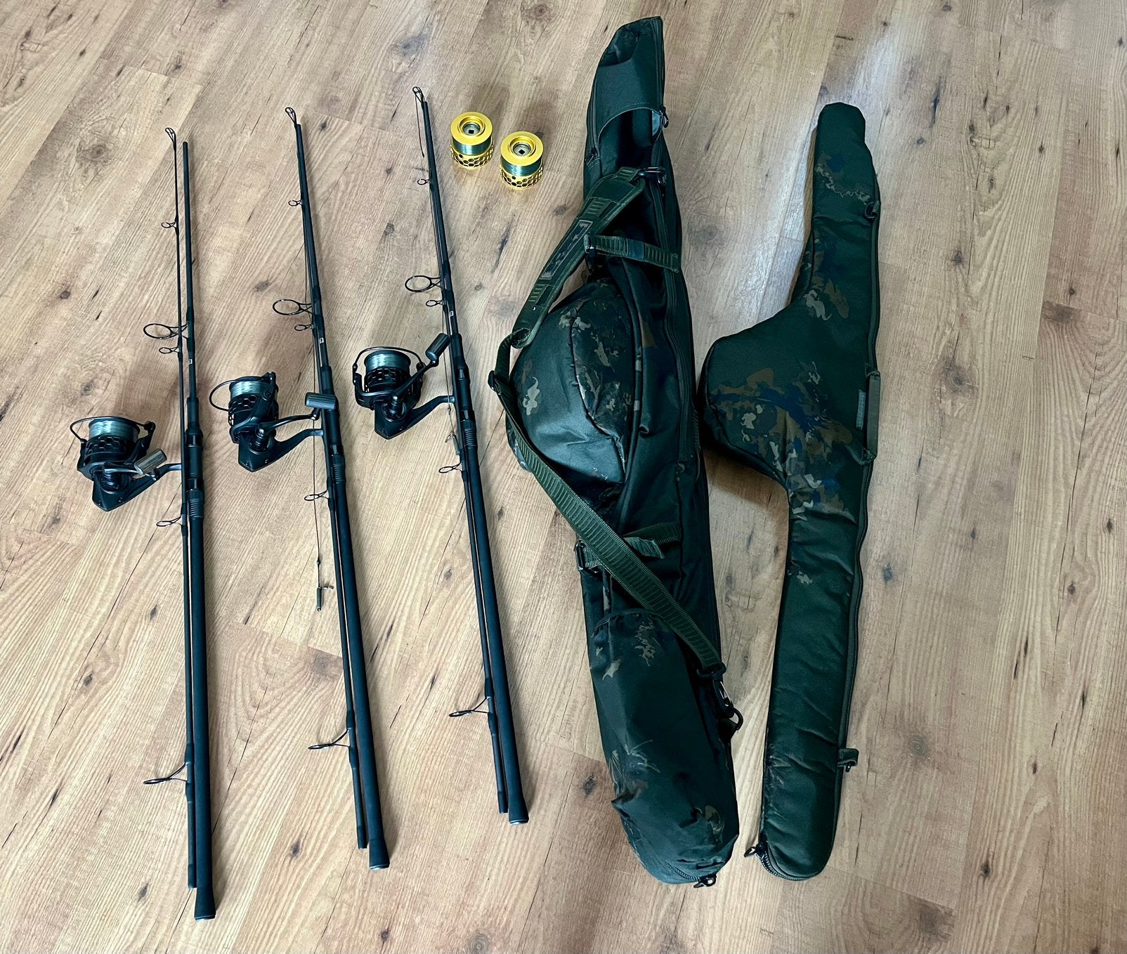 Nash Scope Set 3 x 9ft 3lb met GT 6000 molens, Ophalen, Zo goed als nieuw, Complete set