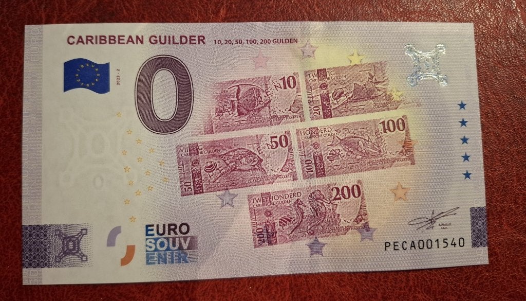 0 euro biljet Nederland 2025-2 Caribbean Gulden de biljetten, Verzenden, Euro's, Los biljet
