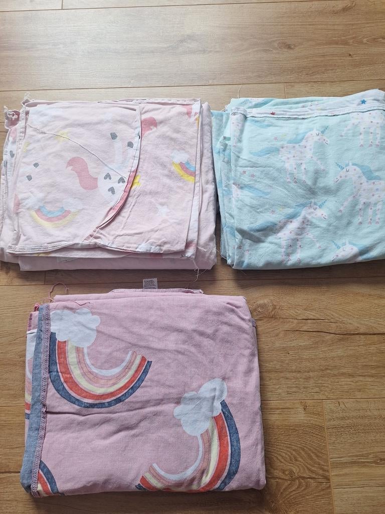 3 Hema dekbedovertrekken eenhoorn en regenboog, Gebruikt, Meisje, Dekbedovertrek, Ophalen of Verzenden