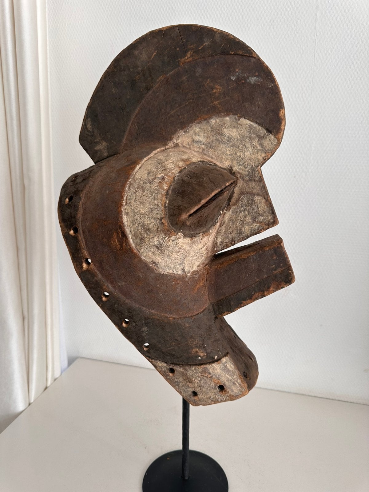 Authentiek SONGYE Kifwebe masker privé collectie Matadi 1940, Ophalen of Verzenden