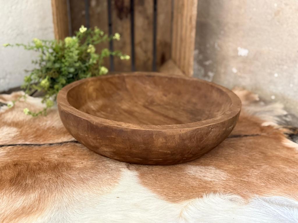 Landelijke houten schaal - 40cm doorsnede, Huis en Inrichting, Hout, Nieuw, Ophalen of Verzenden, Landelijk