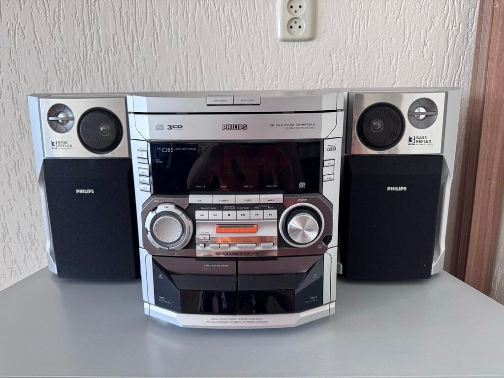 Radio Philips Microset met CD-speler en Cassettedeck, Ophalen, Zo goed als nieuw, Met cd-speler