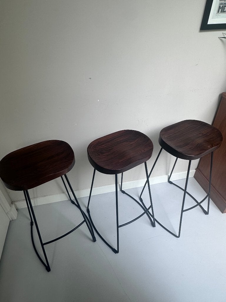 Sklum Neicol Bar Stools x 3, Ophalen, Gebruikt, Met voetsteun, 60 tot 90 cm