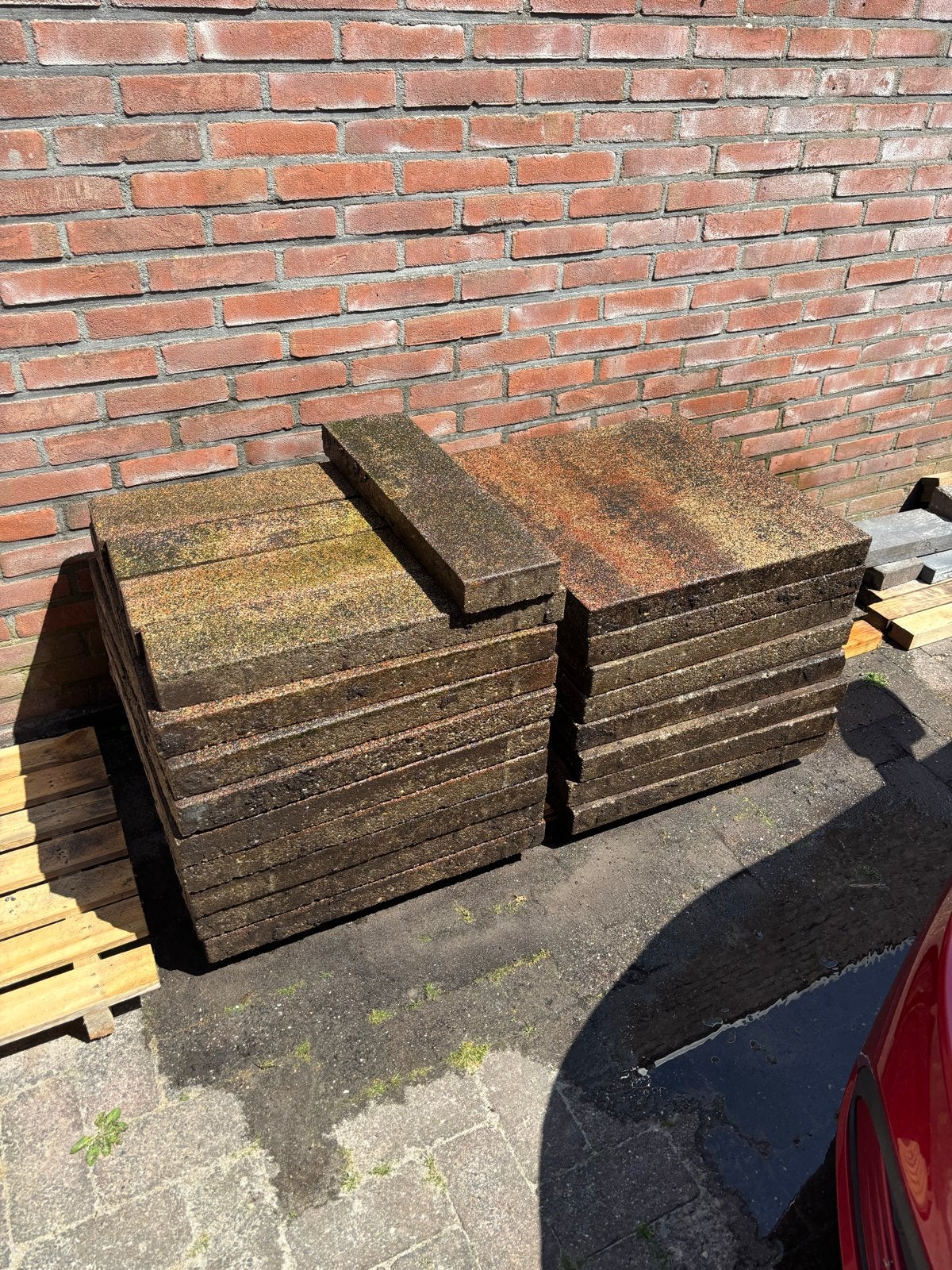 16 gratis gebruikte betontegels 60x60x5 cm, Ophalen, Gebruikt, 5 tot 10 m², Beton