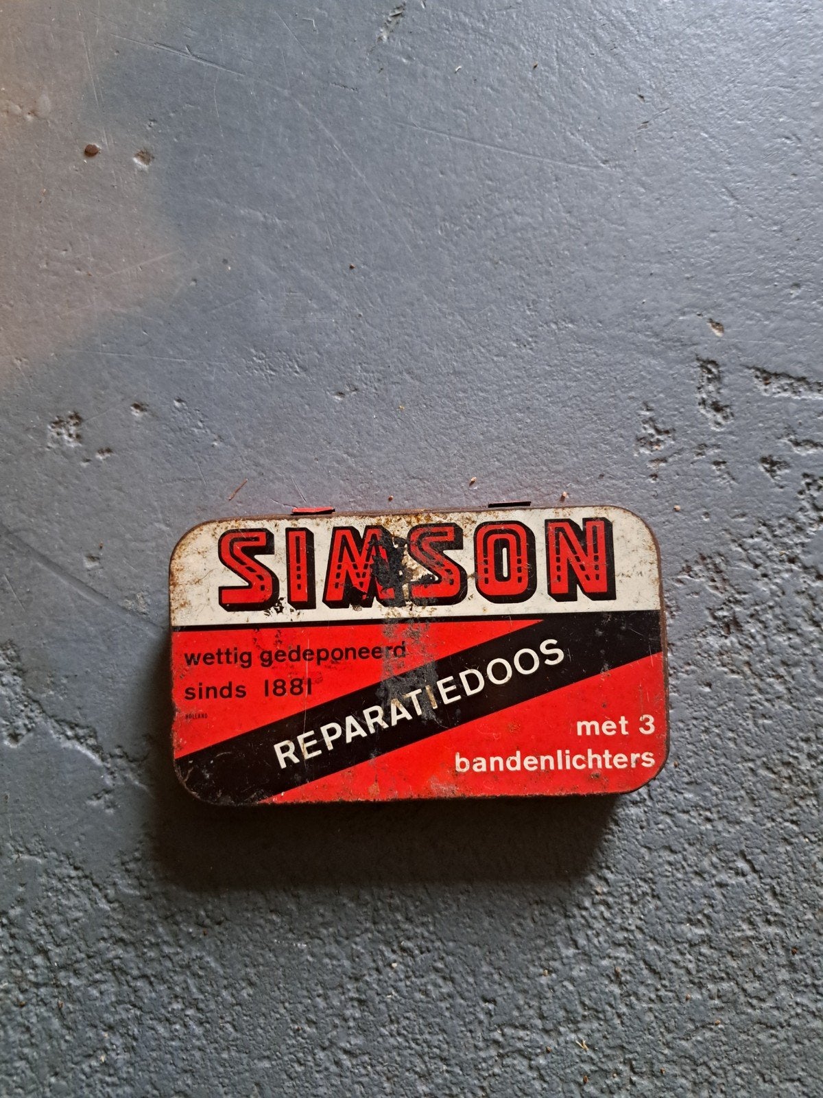 Vintage Simson Reparatie Doos met Bandenlichters, Gebruikt, Overige typen, Staal, Ophalen of Verzenden