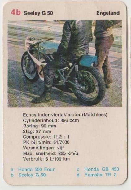 Kw1293 motorkaartje 4b: seely g 50, Ophalen of Verzenden, Zo goed als nieuw, Motoren