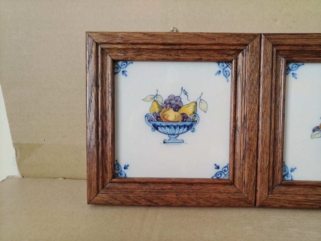 Vintage tegel Tichelaar Makkum met fruitmand 19euro per stuk, Ophalen of Verzenden
