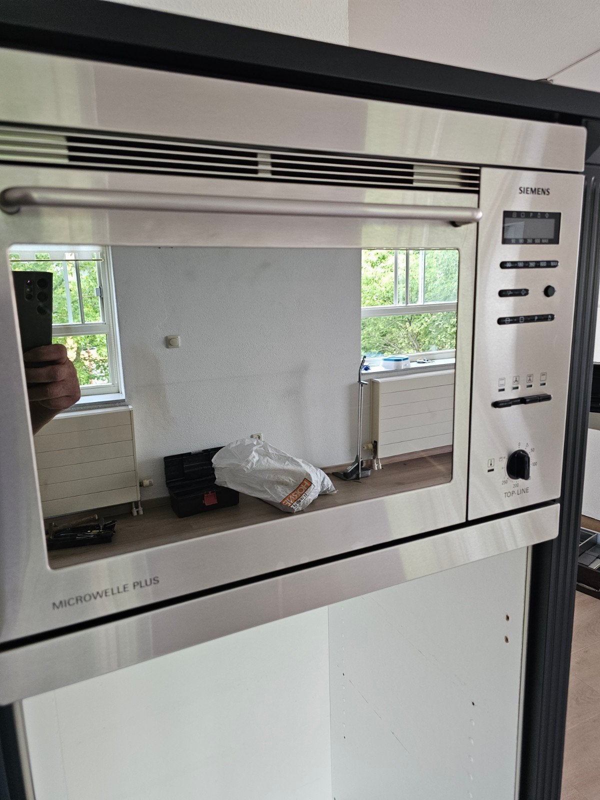 Siemens Topline Inbouw Combimagnetron - RVS, Ophalen, Combimagnetron, Gebruikt, Inbouw