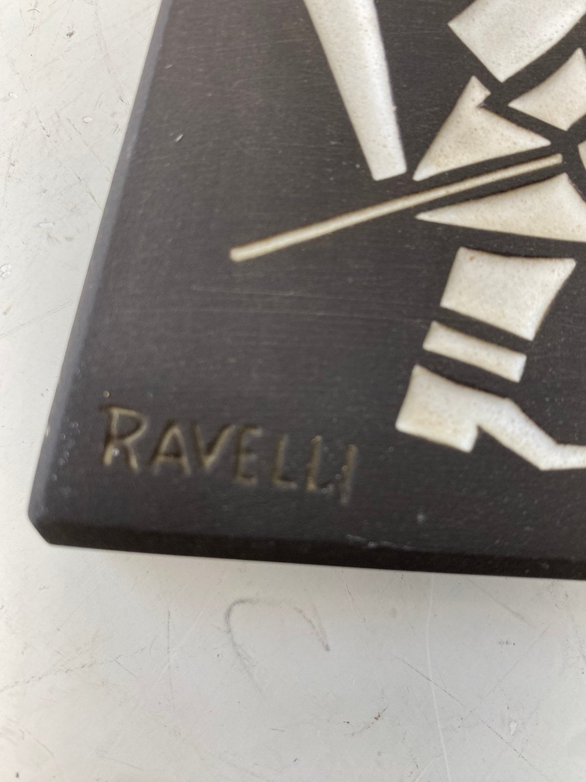 Ravelli keramiek wanddecoratie met katten , jaren 70, Gebruikt, 17 cm, 16 cm, Steen/keramiek
