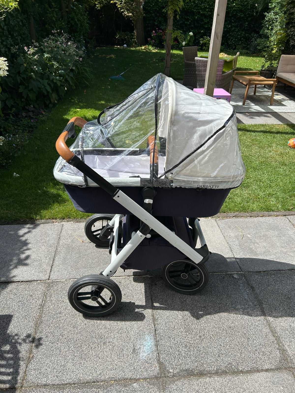 Dubatti One Kinderwagen - Complete Set wit blauw, Kinderen en Baby's, Kinderwagens en Combinaties, Gebruikt, Combiwagen, Met reiswieg