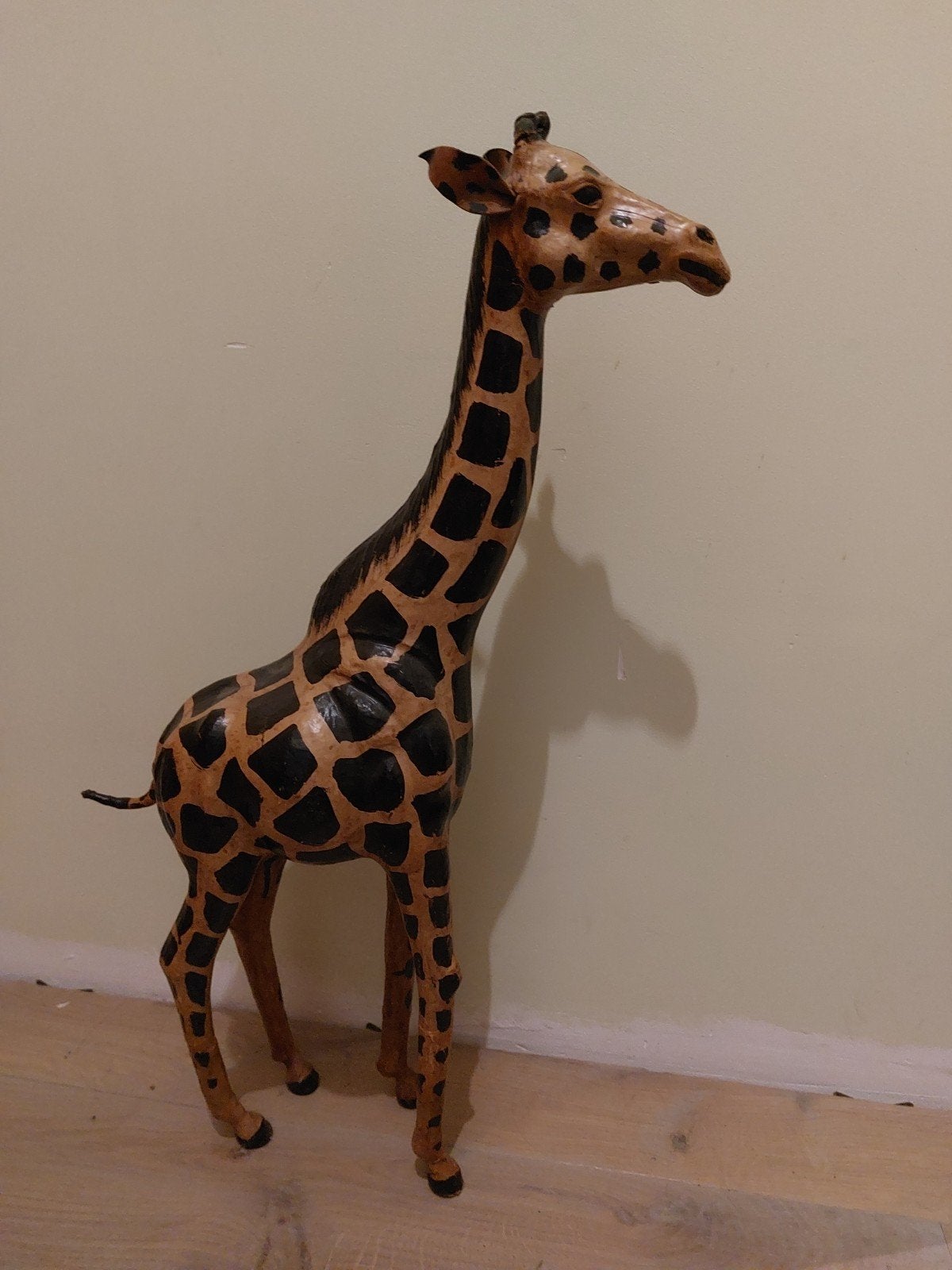 Giraf-beeld, Huis en Inrichting, Woonaccessoires | Overige, Gebruikt, Papier/karton, Bruin, Brocante, Ophalen