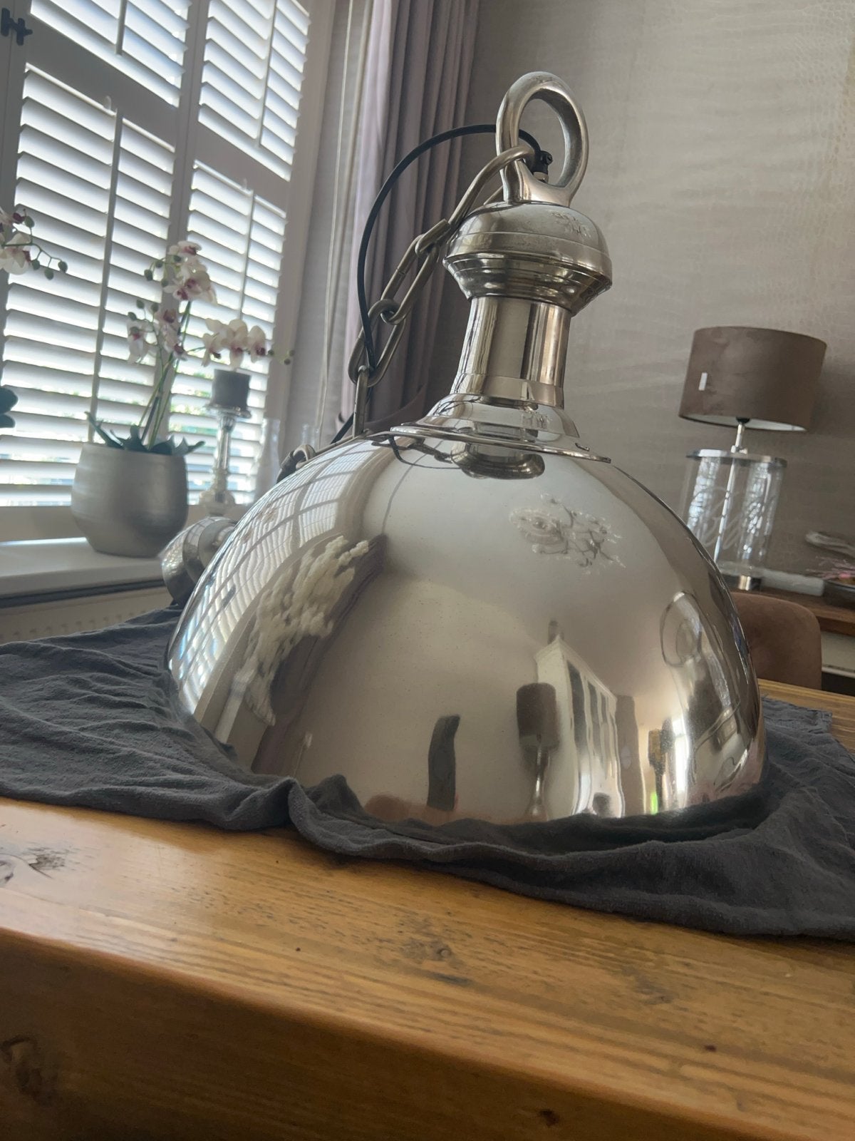 Grote hanglamp, Ophalen, Zo goed als nieuw, Metaal, Overige fittingen