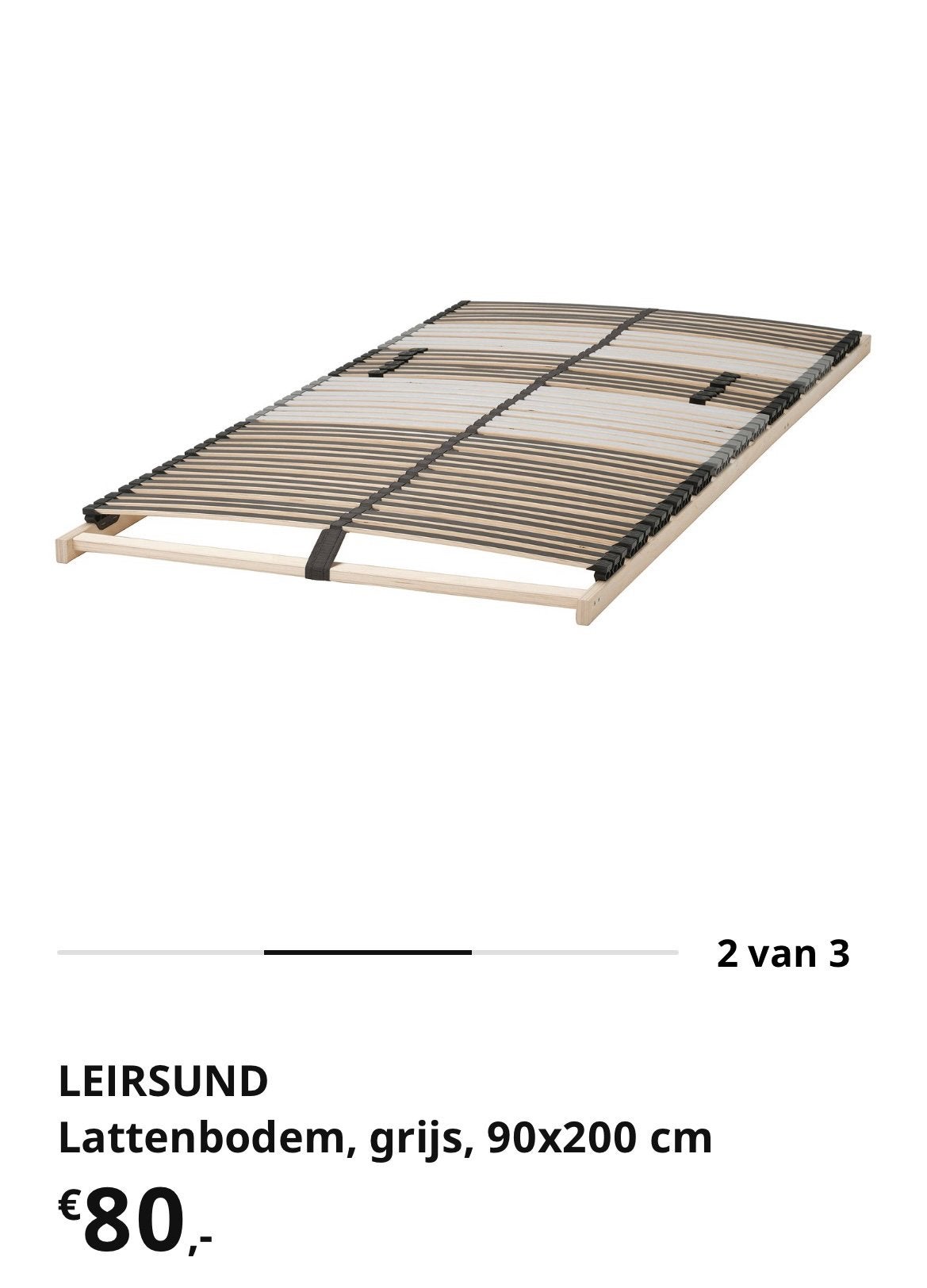 2 lattenbodems LEIRSUND van Ikea, Ophalen, Zo goed als nieuw, Eenpersoons, 90 cm