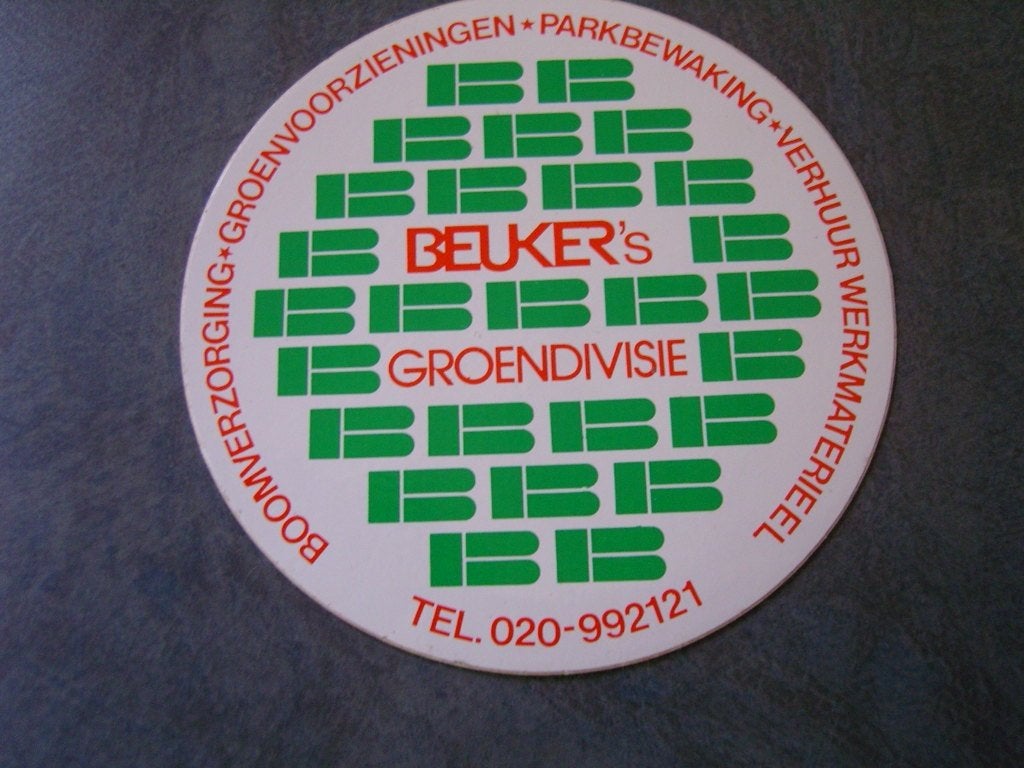 sticker Boomverzorging BEUKER's Groendivisie, Verzamelen, Ophalen, Zo goed als nieuw