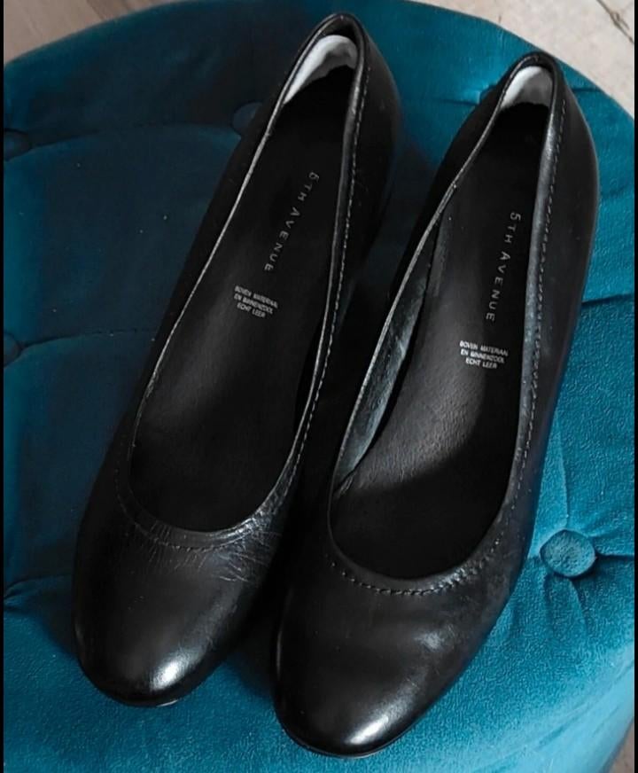 Nette Zwart leren pumps 5th Avenue maat 41, Ophalen of Verzenden