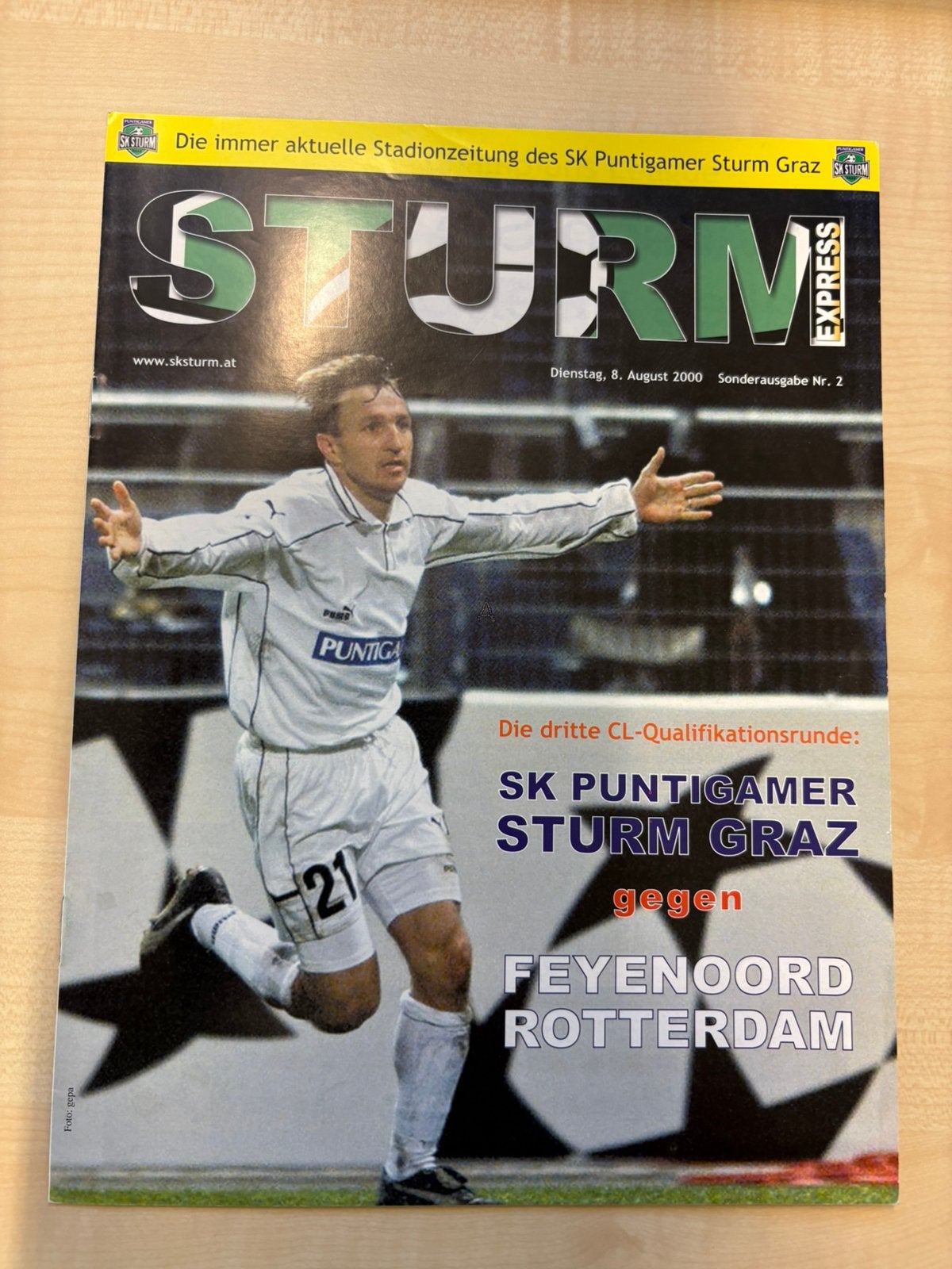 Sturm Graz - Feyenoord programmaboekje, Ophalen of Verzenden, Zo goed als nieuw, Feyenoord, Boek of Tijdschrift