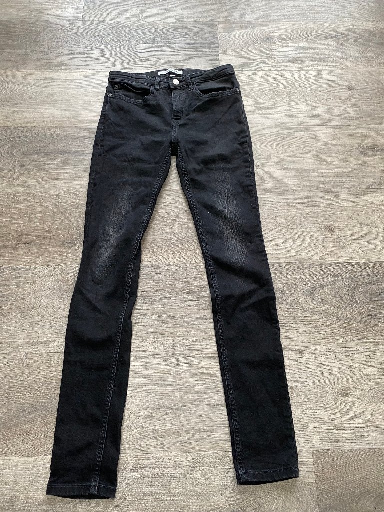 CALVIN KLEIN skinny jeans zwart nieuwstaat maat 176 D1, Broek, Calvin Klein Jeans, Meisje, Ophalen of Verzenden