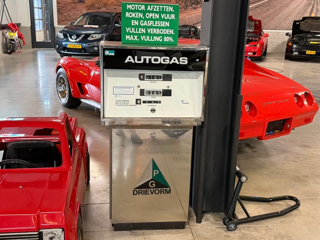 Oude LPG Autogas Benzine pomp chroom mancave showroom, Ophalen, Gebruikt, Info, Gebruiksvoorwerp