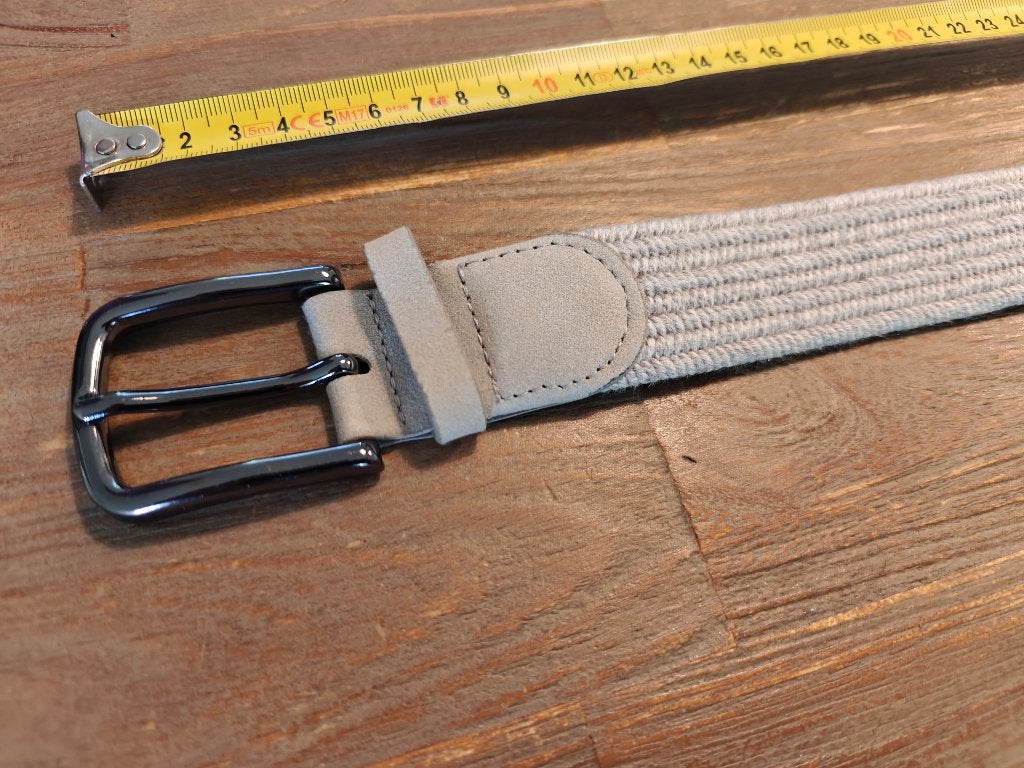Geweven herenriem, lichtgrijs, 95cm, Ophalen of Verzenden, Zo goed als nieuw, Overige kleuren