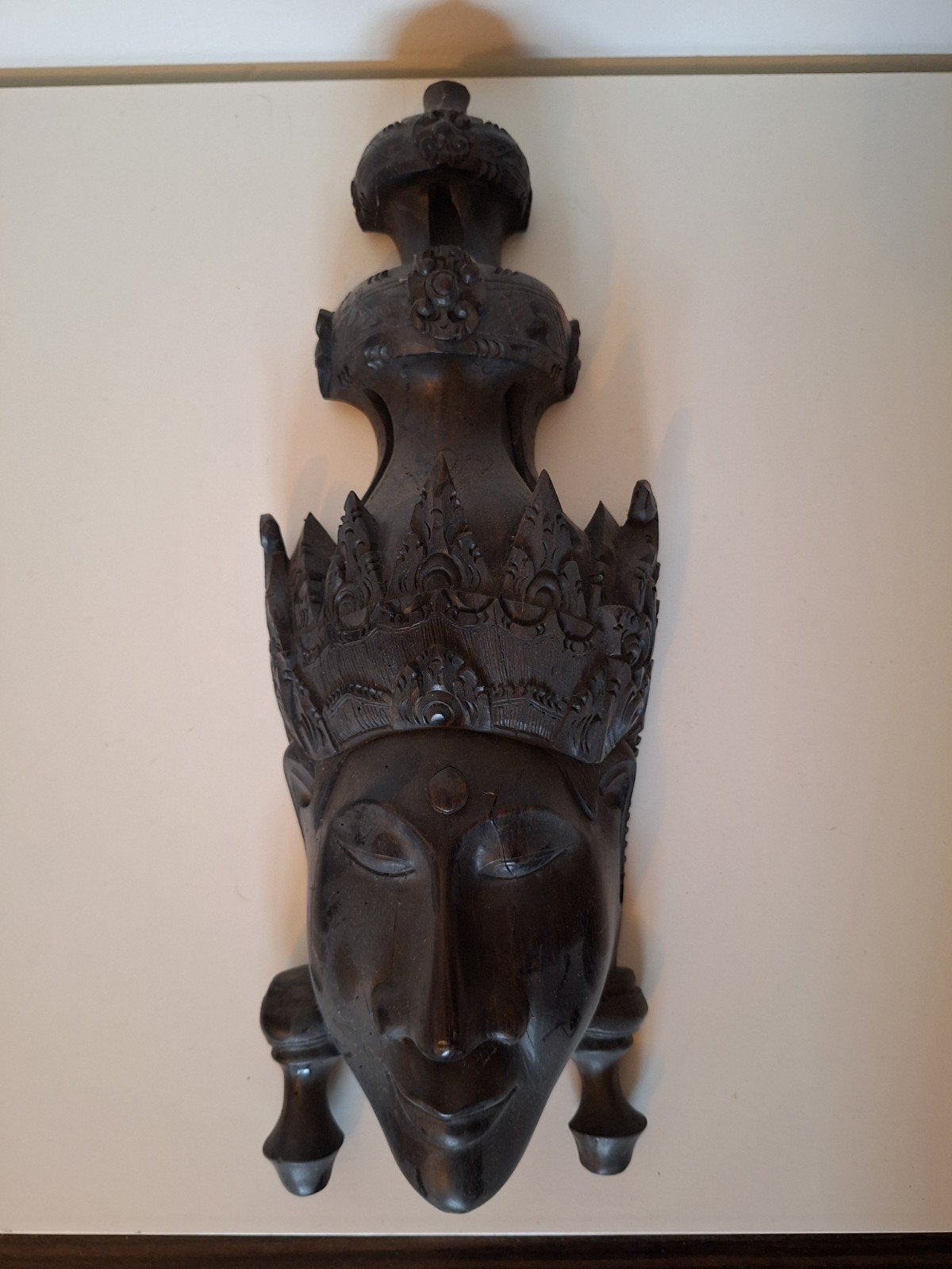 Decoratieve Houten Wandmasker - Aziatische Stijl, Antiek en Kunst, Ophalen, Overige onderwerpen, 50 - 100 cm, Handgemaakt
