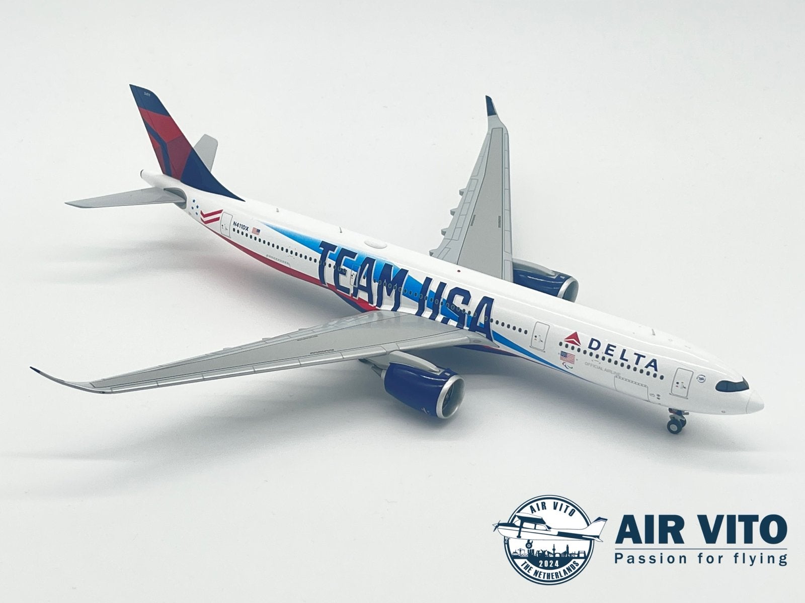 Gemini Jets Delta Airbus A330-900neo "Team USA" N411DX 1/200, Schaalmodel, 2992JB, Ophalen of Verzenden, Operations@airvito.com