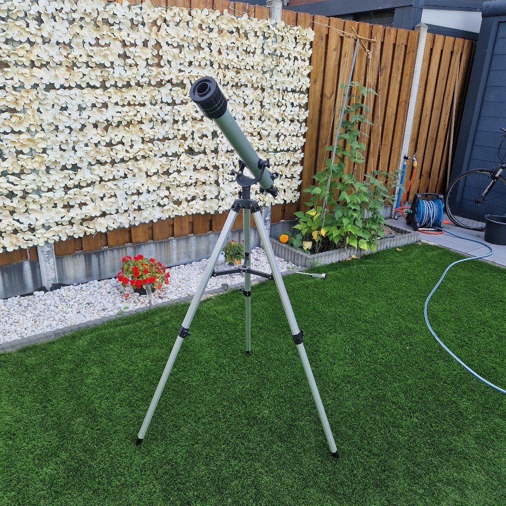 telescoop, Ophalen, Gebruikt, Lenzentelescoop (refractor), Met statief