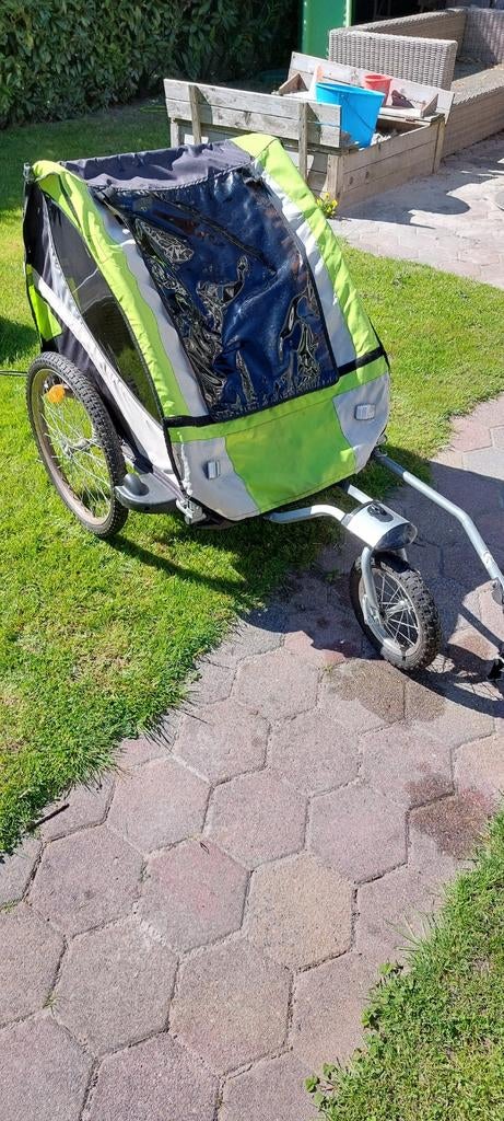 Fietskar voor twee kinderen, Fietsen en Brommers, Fietsaccessoires | Aanhangers en Karren, Ophalen, Gebruikt, Kinderkar, 80 kg of meer