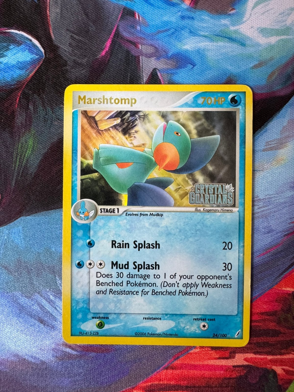 Pokémon kaarten Marshtomp #24 Crystal Guardians stamped holo, Ophalen of Verzenden, Zo goed als nieuw, Losse kaart