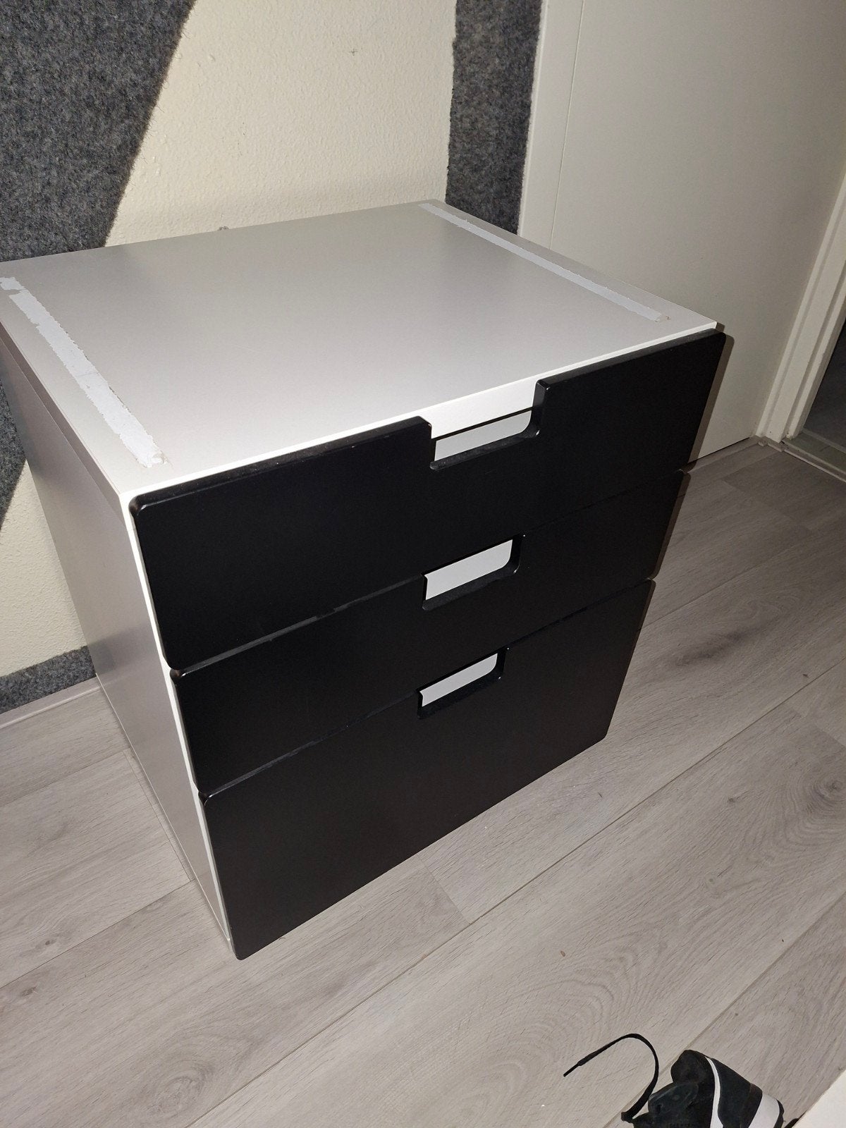 Ikea ladenkast zwart/wit, Ophalen, Gebruikt, 50 tot 100 cm, 3 of 4 laden