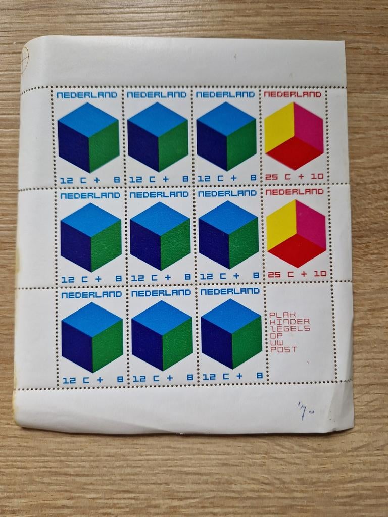 Kinderpostzegels Nederland 1970 -  vel, Ophalen of Verzenden, Na 1940, Postfris