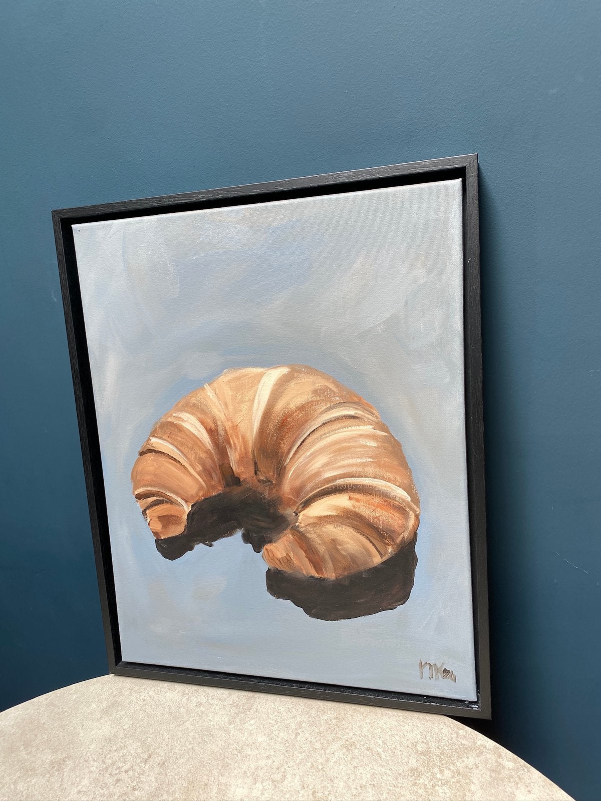 Origineel schilderij keuken croissantje hk living stijl, Ophalen of Verzenden