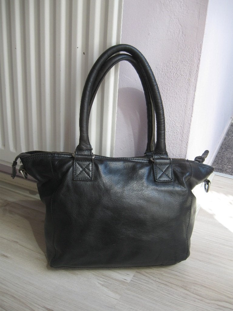 COWBOYSBAG zwart leren leer elegante tas goede staat, Ophalen of Verzenden, Zo goed als nieuw, Zwart, Shopper