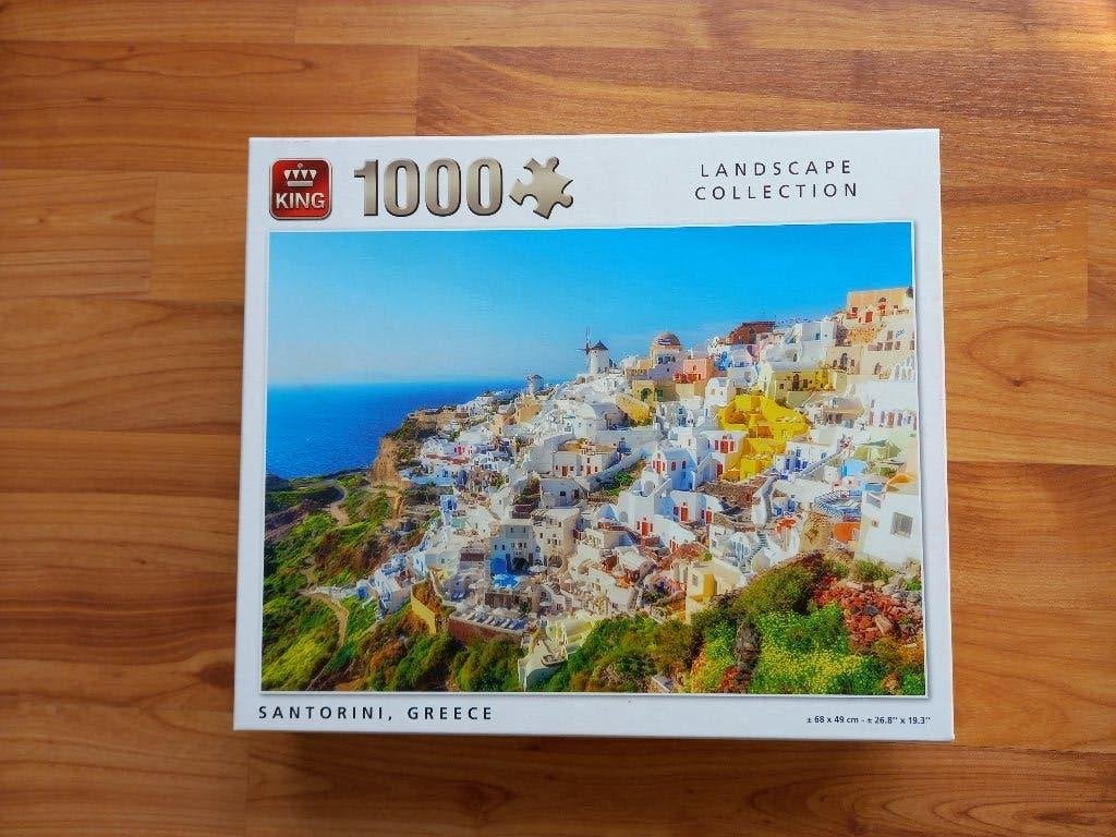 King puzzel Santorine Greece 1000 stukjes, Ophalen of Verzenden, 500 t/m 1500 stukjes, Zo goed als nieuw, Legpuzzel